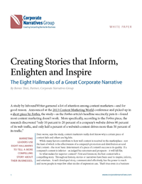 The Eight Hallmarks of a Great Corporate Narrative